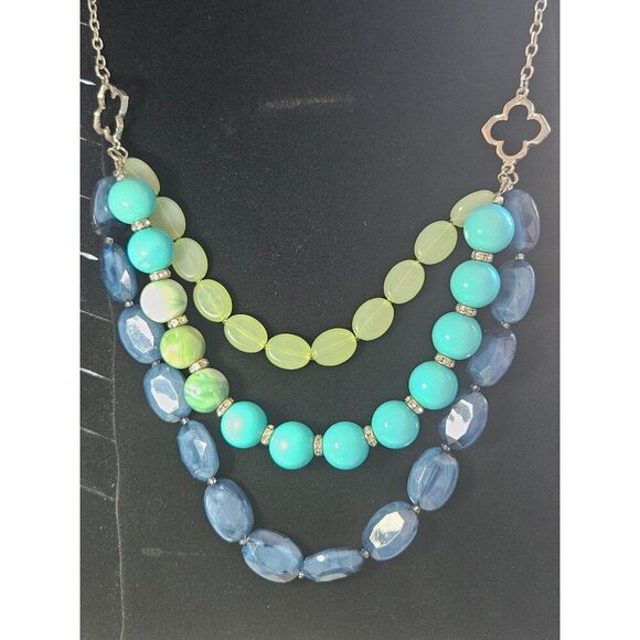 Simple Addiction silver beaded necklace 21.5-24" - Picture 2 of 12